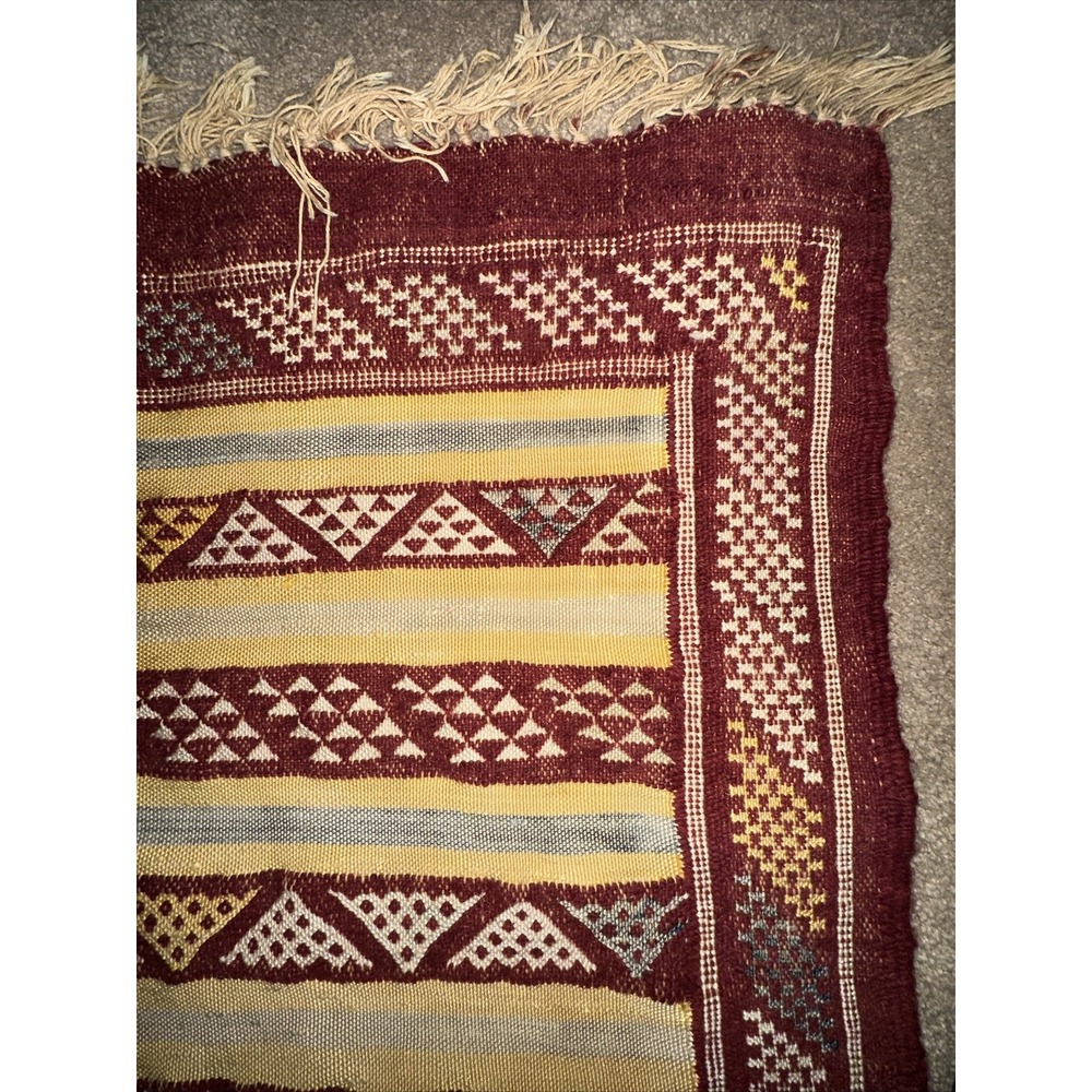 9'x6' Handmade Moroccan Flat Weave Kilim Rug Geometric Tribal Wool - Never used - Picture 5 of 9